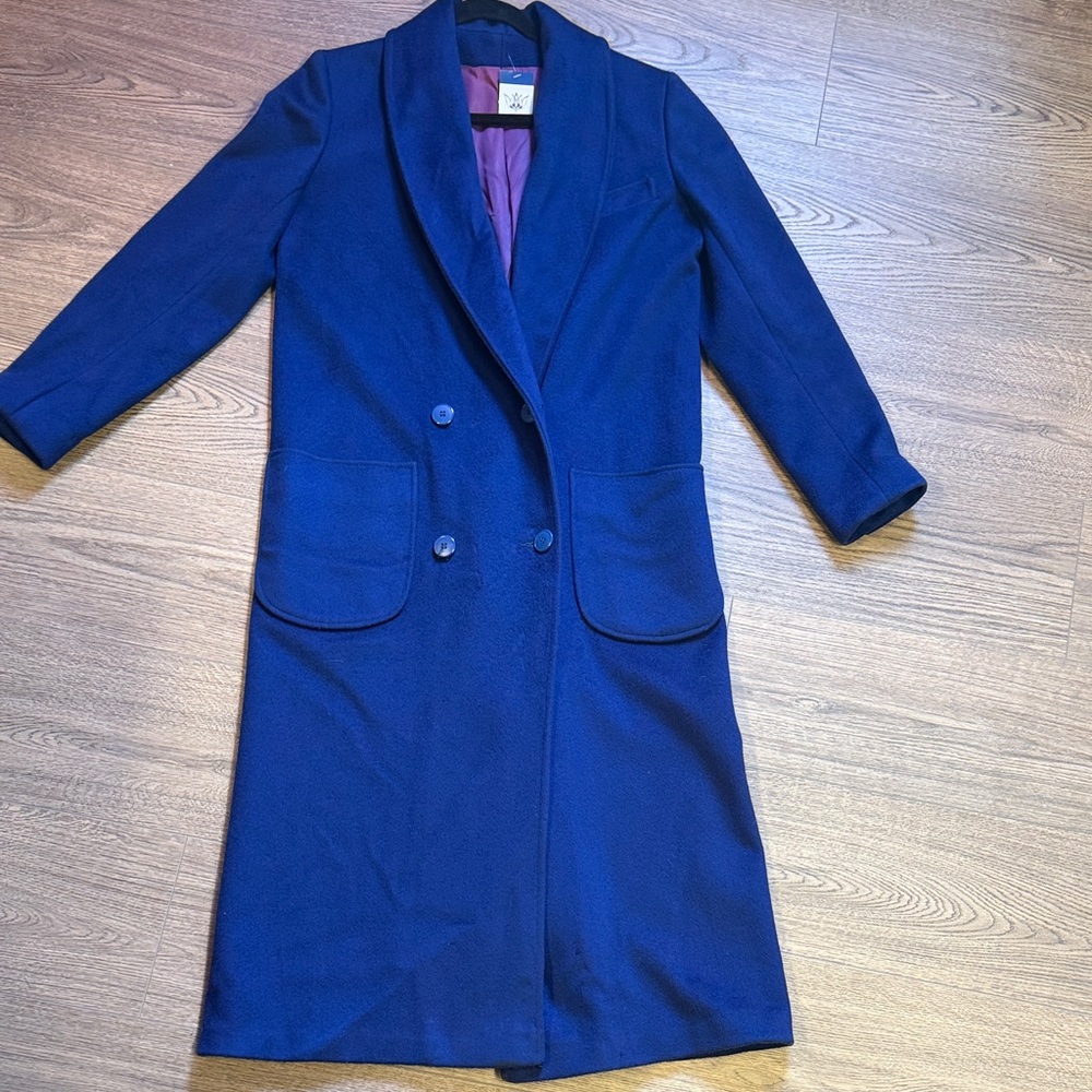 Vintage Michelle Stuart Royal Blue Wool Coat – Made in USA